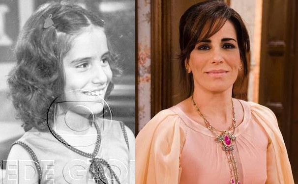 Gloria Pires aos 8 anos da idade, quando estreou na TV