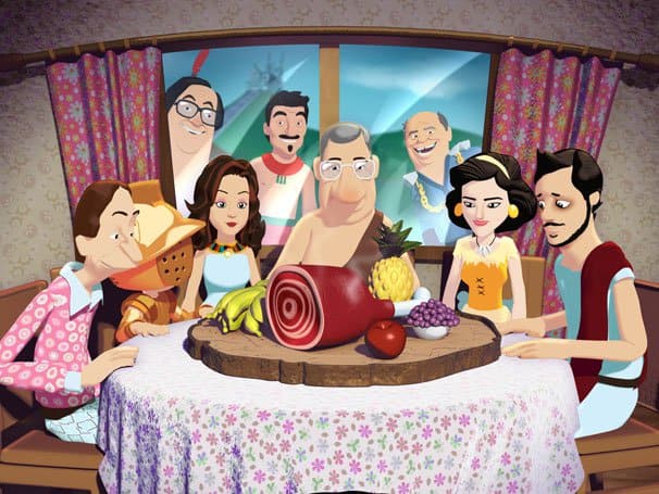 Versão animada dos personagens da "Grande Família"