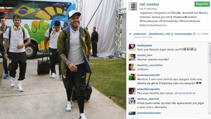 Neymar aparece com mochilas nas costas após fratura e recebe críticas de internautas